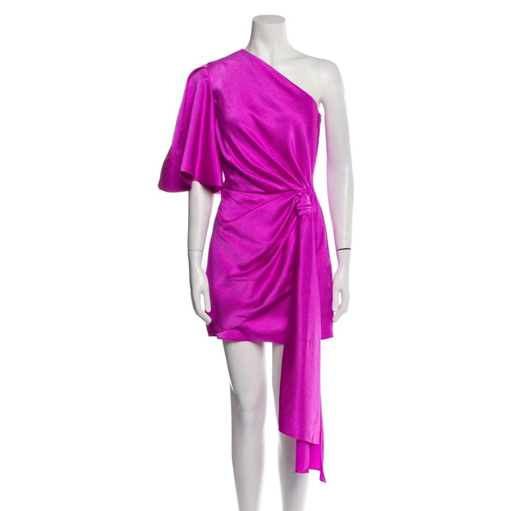 Solace London Pink One-Shoulder Dress